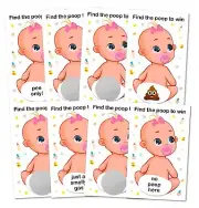 Baby Shower Girl Scratch Off Poop Game Easy to Play Silly Games Funny Idea Ic...