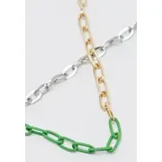 Mens Multi Contrast Chain Necklace