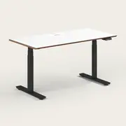 Recess Standing Desk | Sit-Stand Desk | Ergonomic Office Furniture, Small - 120W x 70D x 70-130H (cm) / Whitewash / Black