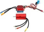 RC Brushless Waterproof Motor Set 5900KV High Performance Aluminum Alloy Brushless Motor with 35A ESC Strong Torque Stable Power for 1/12 Remote Control Car Red
