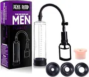 Manual Penis Pump with Realistic Pussy & Silicone Sleeve - 22cm Extra Long Vacuum Pump for Men, Male Masturbator, Penis Extender, and Erection Enhancer - Discreet Packaging