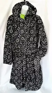 Vera Bradley Concerto Hooded Fleece Robe Bathrobe Plush Soft Pocket Small Medium
