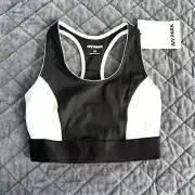 Ivy Park Sport Bra XS Women Black White Athletic Racerback Medium Support b12