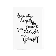 "Beauty Begins..." Bedroom Fashion Quote Wall Art