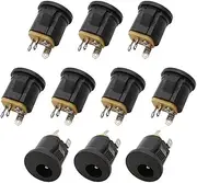 ROBAUN 10Pcs DC-022K 5.5x2.1mm DC Power Female Jack Socket Snap-on Mount Connector DC Power Plug Interface Connectors