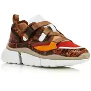 Chloé Sonnie Chestnut Brown Low-Top Women's Sneaker - MSRP $625 - EU 38 / US 8