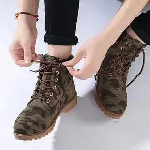 【HEDY】馬丁靴 短靴/經典特殊設計撞色6孔低跟短筒工裝馬丁靴 短靴(迷彩)