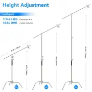 NEEWER SC320 Stainless Steel Heavy Duty C-Stand with Boom Arm