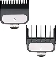 VRMETA Professional Hair Clipper Guards Guide Combs With Metal Clip From 2 Cutting Lengths 1 1/2" and 1/2" (1.5 and 4.5 mm), Fits Most Wahl Clippers (2 PCS, Black)