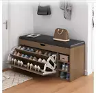 Foret Shoe Cabinet Seat Stool Storage Bench Box Rack Organiser Shoe Bench Flip-D