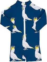 [Cheeky Chickadee] Unisex Long Sleeve Zip Swimmers UPF50+ | Hand-Painted Print | Baby & Kids Swimwear | Australian Brand