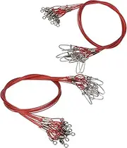 Fishing Wire Line Leash, Carbon Steel Anti Bite Steel Fishing Line Steel Wire Leader, Lightweight Trace Wire Leader with Rolling Swivels