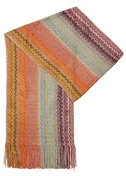 Missoni Zigzag-intarsia Metallic-knit Scarf - Multicoloured 1 ONE SIZE