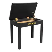 Piano Bench with Storage, Solid Wood Keyboard Bench Piano Classic Black Modern