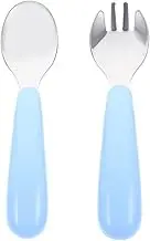 TOKIDNY Adorable Children's Fork Spoon Set Toddler Cutlery for Kids Dinnerware Set and Non-Slip Design