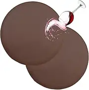 HFCNMY Stool Covers Round, 2 Pack Waterproof PU Round Bar Stool Covers with Elastic Bands Bar Chair Covers Bar Stool Seat Covers Washable Stool Cushion Slipcover for 14.5-15.5 Inch Chair(Coffee)