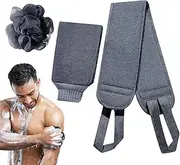 Bath Scrubber for Body,Bathing Tool Back Scrubber Bath Towel Set | Pull Back Bath Towel, Bath Flower, Double-Sided Bath Gloves, Shower Accessories for Body, Face, Shower