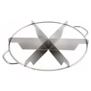 Kitchen Bakeware Round Two Handles Pie Cutter Stainless Steel Silver 6 Cuts