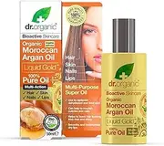 Dr Organic Moroccan Argan Oil 100% Pure Oil, Replenishing, For Hair, Skin & Nails, Mens, Womens, Natural, Vegan, Cruelty-Free, Paraben & SLS-Free, Organic, 50ml