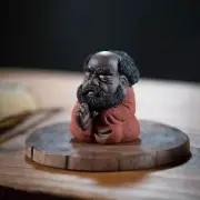 Bodhidharma Figurine Tea Pet Mini Sculpture for Tea Room