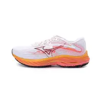 在飛比找ETMall東森購物網優惠-MIZUNO WAVE RIDER 27 慢跑鞋 白桃黃 J