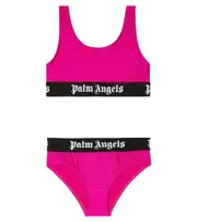 [Palm Angels Kids] Palm Angels Kids Logo metallic bikini Y 4 pink