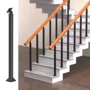 YOBEST Black Stair Balusters Post, Square Metal Railing Spindles, Adjustable ...