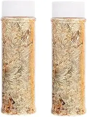 FUNOMOCYA Gold Foil Flakes for Baking Crafting Bottles Edible for Cake Decoration Jewelry Making and DIY Crafts Easy Application for Festive Parties Creative Projects