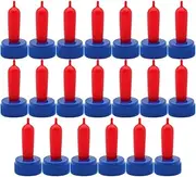 APlayfulBee 25Pcs Cow Calf Milk Drink Nipple, Soft Silicone, Goat Milk Bottle Topper, Feeding for Sheep Goat Pup Dog, Farm Supplies (Blue)