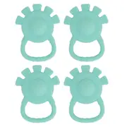 4PK Annabel Trends Silicone Hand Rattle/Teether Baby/Toddler Sensory Toy Aqua