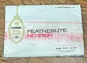 Vtg Cannon Royal Family Featherlite FULL Flat Sheet Embroidered Pink Floral U119