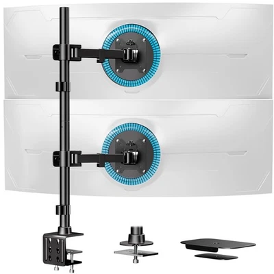 Vertical Monitor Stand, 17-49 Inch Dual Monitor Stand, Adjustable Dual Stacke...