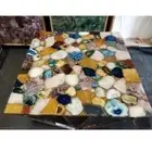 30" Mix Agate Coffee Table Center Hallway Modern Agate Furniture Table Patio Dec