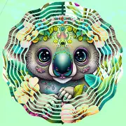 Wind Spinner 10" Sweet Big Eyed Baby Koala Double Sided WindSpinner