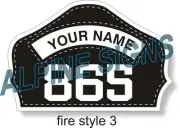 Fire Firefighter Engineer Helmet Shield sticker - Style 3 - Custom just for You!