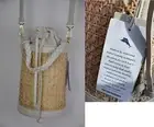 Tommy Bahama Rattan Woven Handbag Bucket Bag Convertible in taupe NWT