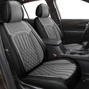 TTX LIGHTING Car Seat Covers Fit for Chevy Equinox 2010-2024 - 2 Front Seats Leather Interior Protectors Custom Fit - Breathable Accessories with Airbag Compatible (Gray)