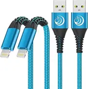 Aioneus Lightning Cable 2M 2 Pack, iPhone Charger Cable MFi Certified USB A to Lightning Cable iPhone Cord Fast Charging Compatible with iPhone 14 13 12 11 Pro Max Mini XS XR X 8 7 Plus 6s iPad