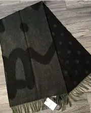 PAUL SMITH DARK GREEN & BLACK REVERSIBLE LAMBSWOOL/CASHMERE SCARF NWT