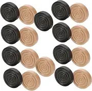 ZUNOXAZ 24pcs Wooden Round Threaded Chess Pieces Versatile Game Accessories for Chess Checkers and Board Games Sturdy Comfortable Grip for Collectors and Enthusiasts