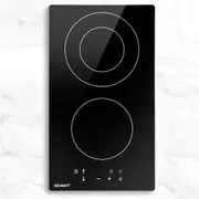 Devanti 30cm 3-Zone Electric Ceramic Cooktop w/ Touch Controls