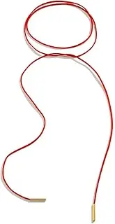 [Generic] Bow-Knot Velvet Choker Necklace Sexy Long Wrap Rope Collar Tie Neck Chain with Silver Gold Pendant Boho Party Neck Accessories for Women and Girls