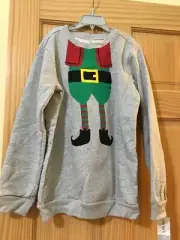 NEW Carter's Boys Elf Sweatshirt Pullover Jacket Gray Christmas sz 4T,10,12,14