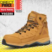 Hard Yakka Work Boots Zip Side Lightweight Wheat Safety Lace ATOMIC Y60280 NEW