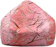 Bean Bag Chair Cover, Lukery Stuffed Animal Storage Bean Bag Chair Cover Kids Adults(No Filler), Plum Bossom Print Bean Bag Covers Sofa Gaming Storage Bag Indoor Lazy Lounger (100x120cm,Gradient Pink)