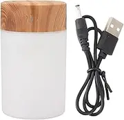 Mini Humidifier 260ml 5V USB Charge Colorful LED Night Light Wood Grain Desk Humidifier for Bedroom Office Car (Light Color)