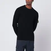 [Stone Island] Black ribbed wool sweater M Black