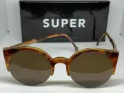 Retrosuperfuture 529 Lucia Brown Stone Frame Size 51mm Sunglasses NIB