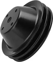 Engine Water Pump Pulley, Metal Crankshaft Pulley Double Groove Replacement for Chevy Small Block SBC 262 350 400 Engine