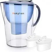 [Hskyhan] Alkaline Water Filter Pitcher - 3.5 Liters Improve PH, 2 Filters Included, 7 Stage Filteration System to Purify, Blue